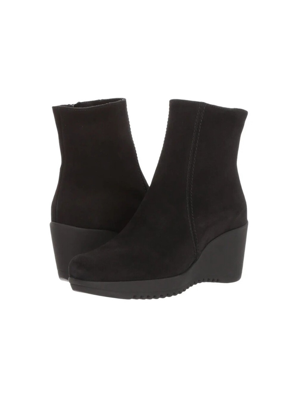 La CANADIENNE Black Suede Wedge Ankle Boots